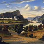 09FallArtPicks Poetry of Nature: Hudson River School Landscapes from the New-York Historical Society/ Worcester Art Museum. Thomas Chambers (1808-1866), Lake George and the Village of Caldwell, ca. 1850. Oil on canvas. The New-York Historical Society, Purchase, Thomas Jefferson Bryan Fund, 1977.13. Image courtesy of Worcester Art Museum.