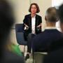 Abby Johnson, Fidelity Investments CEO, spoke Friday at a presentation during Boston Fintech week. 