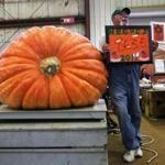 Norm Gansert of Johnston, R.I., showed off his pumpkin at last year?s Topsfield Fair.
