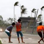 Strong winds continued in the typhoon-hit town of Baggao, Cagayan province, Philippines, on Saturday. 