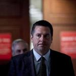 (FILES) In this file photo taken on July 25, 2017 shows Rep. Devin Nunes (R-CA) leaving after Senior Advisor Jared Kushner meets with the House Intelligence Committee on Capitol Hill in Washington, DC. US congressman Devin Nunes, at the heart of a dramatic tug of war over a classified memo, is a staunch Donald Trump supporter, a young Republican who defends the president at all costs. His aggressive pursuit of allegations of misconduct by the FBI and Department of Justice amid an escalating Trump-Russia scandal has led Democrats to accuse him of seeking to discredit the investigations, while some fellow Republicans have taken swipes at him as a graceless 