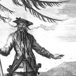 Blackbeard, in an image published in 1736.