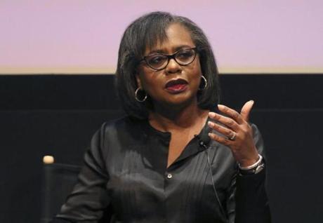Anita Hill spoke at a discussion about sexual harassment in December 2017. 
