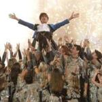 Shin Lim is lifted into the air by Zurcaroh after winning ?America?s Got Talent.? 