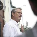 September 9, 2018 - L Street Tavern Governor Charlie Baker talks to the press outside L Street Tavern Governor Charlie Baker campaigns at the L Street Tavern in South Boston Photo by Katherine Taylor for The Boston Globe