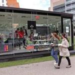 Five MIT students shut themselves inside a transparent glass box Thursday.