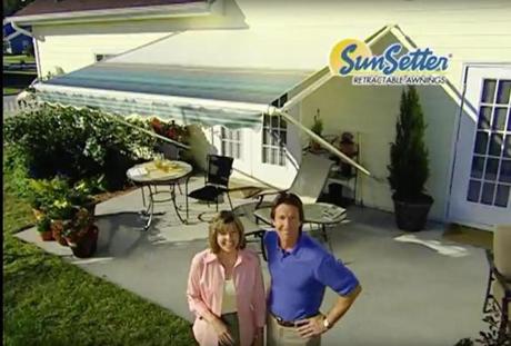 A screen capture of the SunSetter Retractable Awnings commercial, which has been airing nationally every spring and summer for 14 years. 
