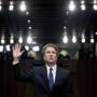 FILE - In this Sept. 4, 2018, file photo, Supreme Court nominee Brett Kavanaugh is sworn-in before the Senate Judiciary Committee on Capitol Hill in Washington. (AP Photo/Andrew Harnik, file)
