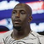 New England Patriots defensive back Devin McCourty speaks to the media following an NFL football game against the Houston Texans, Sunday, Sept. 9, 2018, in Foxborough, Mass. (AP Photo/Charles Krupa)