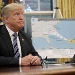 President Trump at an Oval Office meeting prior to Hurricane Florence making landfall. Some of his comments in the storm?s aftermath will appear in ?Whose Boat Is This Boat?
