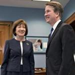Sen. Susan Collins, R-Maine, meets with Supreme Court nominee Bret Kavanaugh in Washington, D.C., on Aug. 21, 2018. MUST CREDIT: Bloomberg photo by Andrew Harrer