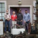 The Roslindale art studio where the Ulman family creates. From left: father Marty, 75, a sculptor; mother Judy, 72, a photographer; son Michael, 42, a sculptor; and son Jonathan, 38, a musician. 