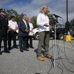 President of National Grid Marcy Reed spoke at a press conference Tuesday.