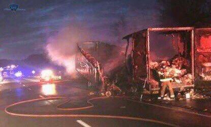 The tractor trailer fire on I-90 in Charlton. 
