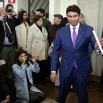 Fall River Mayor Jasiel F. Correia II entered a press conference at City Hall on Tuesday.