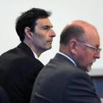Bradford Casler (left) sat next to his attorneyThomas Giblin in court Thursday.