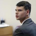 FILE-- This May 21, 2018 file photograph shows Nathan Carman, a Vermont man accused by family members of killing his millionaire grandfather and possibly his mother in an attempt to collect inheritance money, appearing at a probate hearing in Concord, New Hampshire. Carman told a judge during an appearance in a West Hartford, Conn. probate court on Thursday Sept. 27, 2018 that his inheritance funds are being withheld because his aunt wants to punish him for his grandfather's death. (AP Photo/Elise Amendola, Pool)