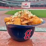Buffalo chicken ?totchos? are among the limited-edition snacks that will be served at Fenway for the World Series.   