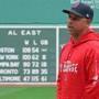 Boston, MA: 10-04-18: The scoreboard tells the story of the 108 win regular season for Red Sox rookie manager Alex Cora (pictured). The Red Sox continued to prepare for their Friday night ALDS game with a workout at Fenway Park. (Jim Davis/Globe Staff)
