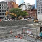 Excavation at the site of  Winthrop Center was underway Tuesday.  