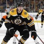 Boston Bruins' Urho Vaakanainen during the first period of an NHL hockey game against the Philadelphia Flyers Saturday, Sept. 29, 2018, in Boston. (AP Photo/Winslow Townson)