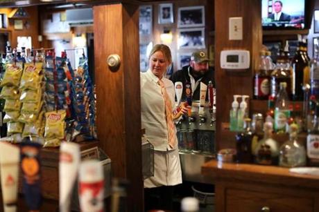 Nicole Eaton is the first female bartender at the quintessential workingman's bar, The Eire Pub. 
