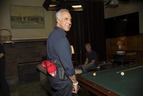 Los Angeles Photo by Elizabeth Lippman © 10-24-18 LOID 8.4.3623332865 SPORTS Actor Titus Welliver , who plays the title character on BOSCH, is a Red Sox fan forced to play a DODGERS fan on his tv show. (Elizabeth Lippman for the Boston Globe)
