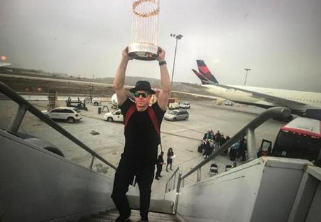 Brock Holt, the Sox versatile veteran, made sure a bit of hardware did not get left behind at Los Angeles International Airport Monday.
