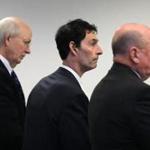 Flanked by defense attorneys Jeffrey Williams (left) and Thomas Giblin, Bradford Casler heard the guilty verdict in Middlesex Superior Court.