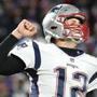 Tom Brady celebrated the Patriots' first touchdown of the night, which came in the fourth quarter on a 1-yard run by James White.