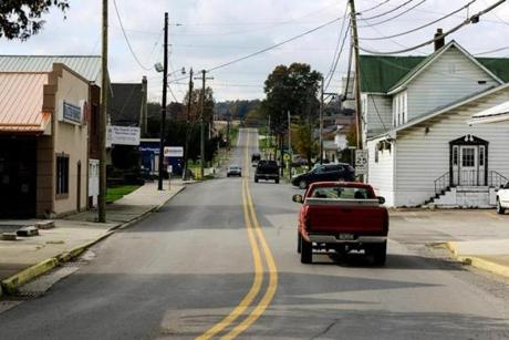 10/31/2018 Bruceton Mills, West Virginia - Looking down Morgantown Street. (Kristian Thacker for The Boston Globe)
