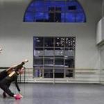 Boston Ballet dancer/choreographer Lia Cirio (right) rehearses her piece ?Sta(i)r(e)s? with dancers (from left) Matthew Slattery, Daniel Cooper, Lawrence Rines, and Maria Alvarez.