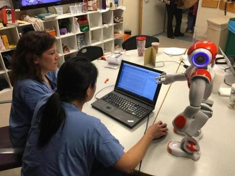A team from MIT programmed a robot to function as a nurse manager. Team members from Beth Israel Deaconess Medical Center (pictured) participated in an experiment involving the robot on the labor and delivery floor in 2015. 

