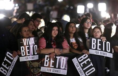 MIDTERMS SLIDER2 EL PASO, TEXAS - NOVEMBER 06: Thousands of supporters attend an election night 'thank you' party for U.S. Senate candidate Rep. Beto O'Rourke (D-TX) at Southwest University Park November 06, 2018 in El Paso, Texas. O'Rourke is in a surprisingly tight contest against incumbent Sen. Ted Cruz (R-TX) for one of the state's U.S. Senate seats. (Photo by Chip Somodevilla/Getty Images)
