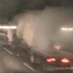 In this image taken from video, a truck hits the ceiling of the Thomas P. ?Tip? O?Neill Jr. Tunnel in Boston. 