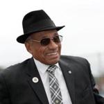 Allston , MA - 11/01/2018 - Willie O'Ree at today's dedication of the new Willie O'Ree street hockey rink at Smith Field in Allston. - (Barry Chin/Globe Staff), Section: Sports, Reporter: Kevin Paul Dupont, Topic: 02Bruins, LOID: 8.4.3691829478.