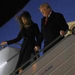 President Trump and first lady Melania Trump departed Air Force One after arriving at Orly airport near Paris on Friday.