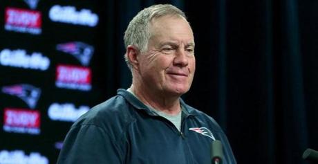09/07/2018 Foxborough Ma -New England Patriots Head Coach Bill Belichick (cq) at a morning press-conference.. Jonathan Wiggs/Globe Staff Reporter:Topic:
