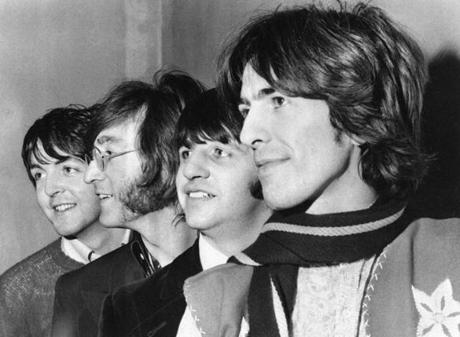 Paul McCartney, John Lennon, Ringo Starr, and George Harrison in February 1968, the year of the White Album?s release.
