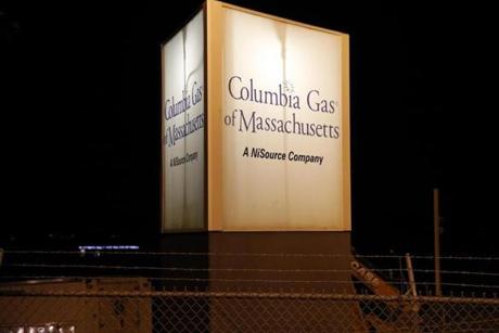 Lawrence, MA--9/13/2018-- Workers stage at Columbia Gas of Massachusetts in Lawrence. (Jessica Rinaldi/Globe Staff) Topic: Reporter: 
