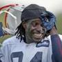 Deion Branch at Patriots practice in 2012, two years after he returned to the team for a second tour.