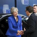 British Prime Minister Theresa May arrived for an EU summit at the Europa building in Brussels on Sunday.