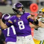 MINNEAPOLIS, MN - NOVEMBER 25: Kirk Cousins #8 of the Minnesota Vikings passes the ball in the third quarter of the game against the Green Bay Packers at U.S. Bank Stadium on November 25, 2018 in Minneapolis, Minnesota. (Photo by Adam Bettcher/Getty Images)