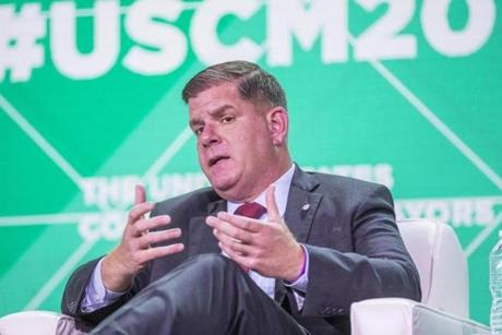 BOSTON, MA - JUNE 08: Marty Walsh, mayor of Boston during a session on how communities can use technology to grow and thrive at the U.S. Conference Of Mayors on June 8, 2018 in Boston, Massachusetts. (Photo by Scott Eisen/Getty Images)
