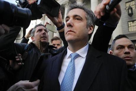 Michael Cohen walked out of federal court Thursday in New York after pleading guilty to lying to Congress about work he did on an aborted project to build a Trump Tower in Russia.
