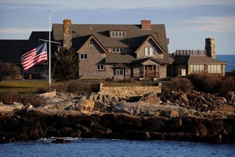 The American flag was at half staff Saturday at Walker?s Point, the Bush family compound in Kennebunkport, Maine.
