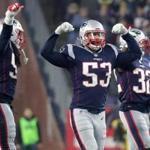Foxborough, MA 12/02/18- The New England Patriots Kyle Van Noy reacting after they thought they stopped the Minnesota Vikings on fourth an one during fourth quarter action at Gillette Stadium Sunday, Dec. 2, 2018.(Matthew J. Lee/Globe Staff)