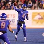 BOISE, ID - NOVEMBER 09: Quarterback Brett Rypien #4 of the Boise State Broncos throws a pass during second half action against the Fresno State Bulldogs on November 9, 2018 at Albertsons Stadium in Boise, Idaho. Boise State won the game 24-17. (Photo by Loren Orr/Getty Images)