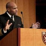 The surgeon general, Vice Admiral Jerome Adams, spoke Thursday at Harvard for a two-day summit focusing on opioids.