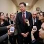 Former FBI director James Comey spoke with reporters Friday after meeting with members of the House Judicary Committee.